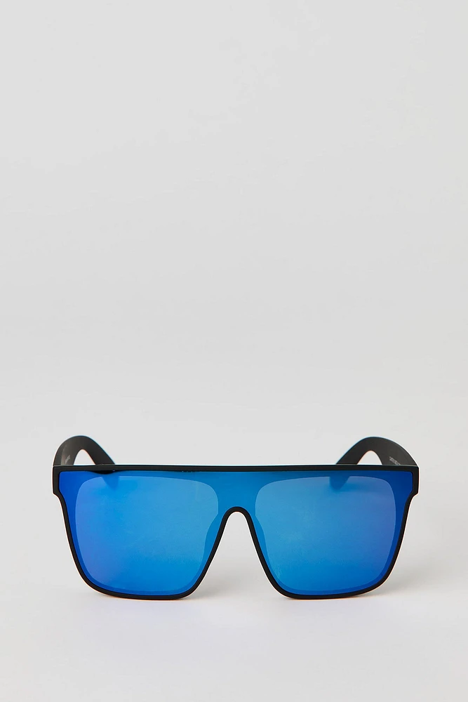 Tinted Square Shield Sunglasses