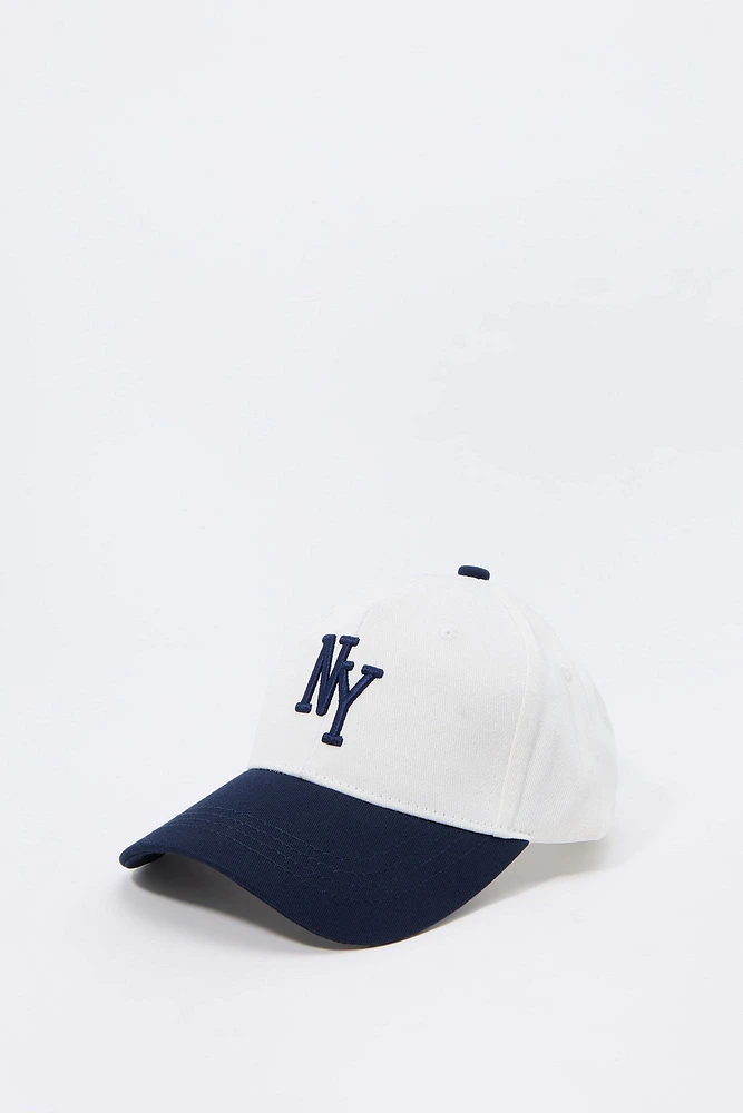 Casquette de baseball deux-tons avec motif brodÃ© City