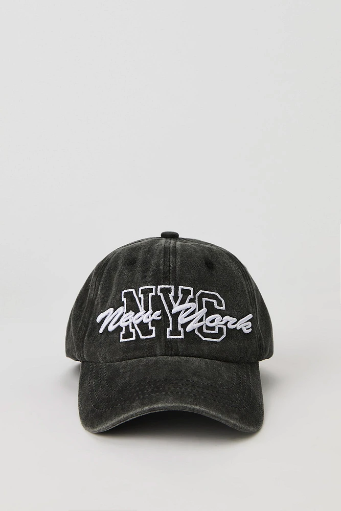 City Embroidered Washed Baseball Hat