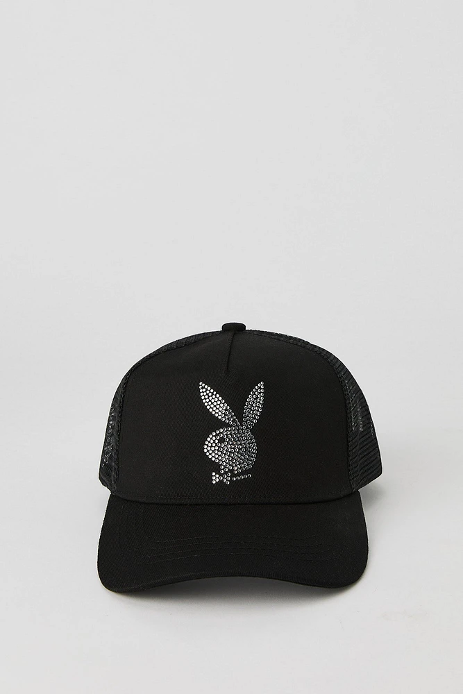 Playboy Rhinestone Trucker Hat