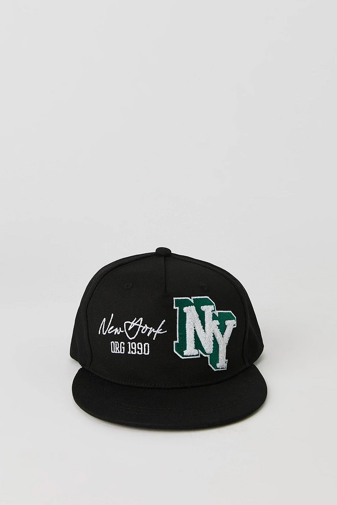 Casquette réglable avec motif brodé City en chenille