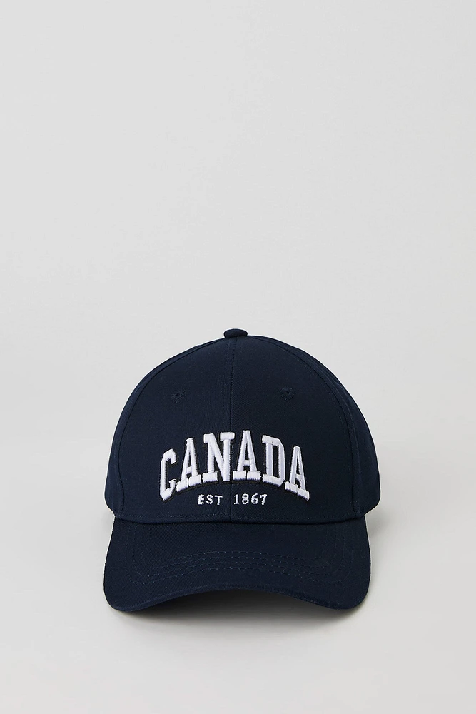Casquette de baseball avec motif brodé Canada