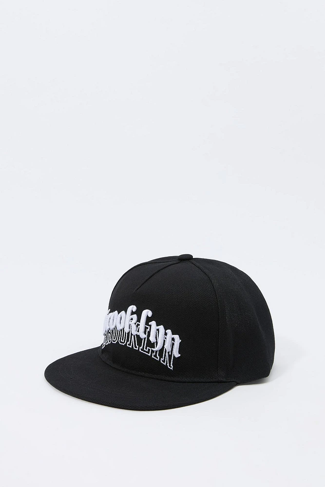 Gothic Text Embroidered Snapback Hat