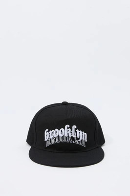 Gothic Text Embroidered Snapback Hat