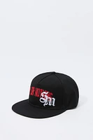 Gothic Text Embroidered Snapback Hat