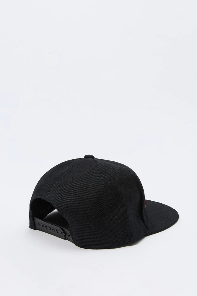 Gothic Text Embroidered Snapback Hat