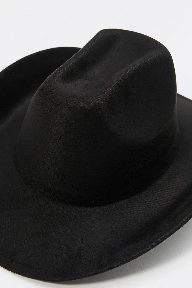 Faux Suede Cowboy Hat