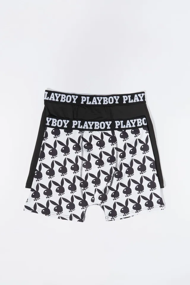 Mens Playboy Peach Print Boxer Briefs (2 Pack)