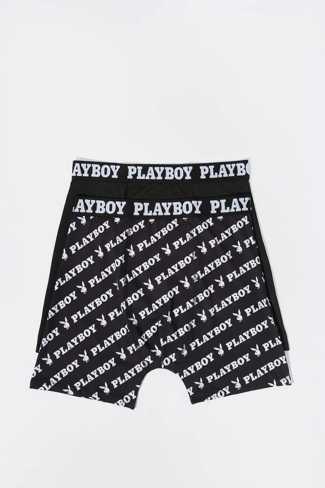 Mens Playboy Print Boxer Briefs (2 Pack)