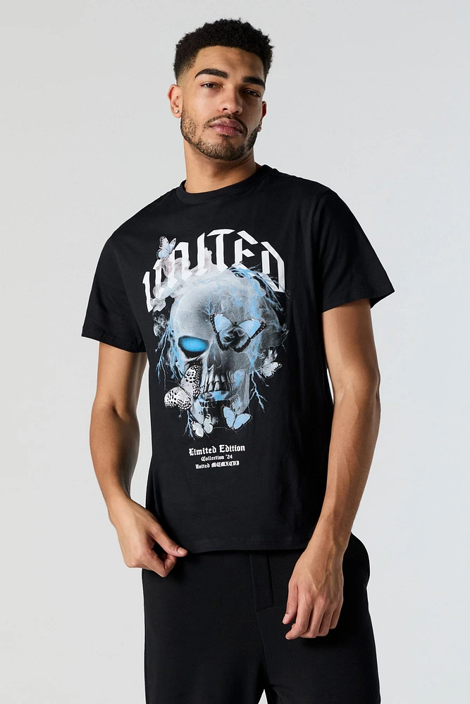 Butterfly Skull Graphic T-Shirt