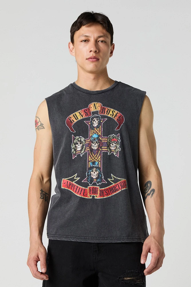 Débardeur délavé à imprimé Guns N' Roses