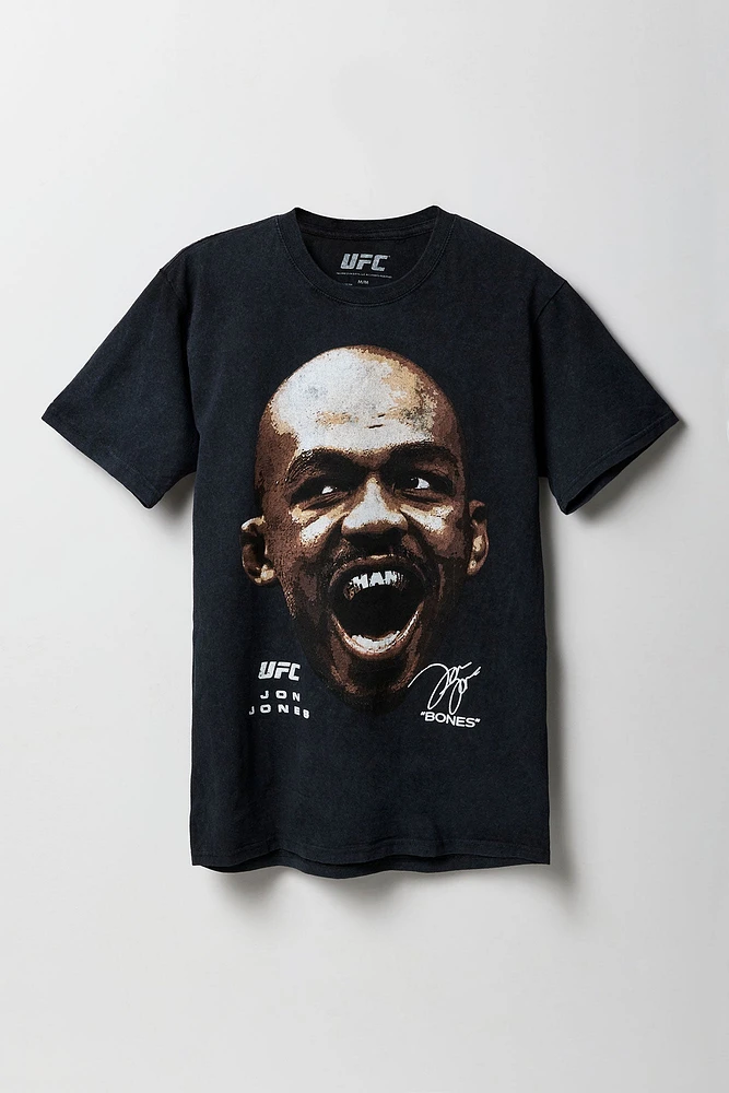 T-shirt unisexe délavé à imprimé Jon Jones UFC