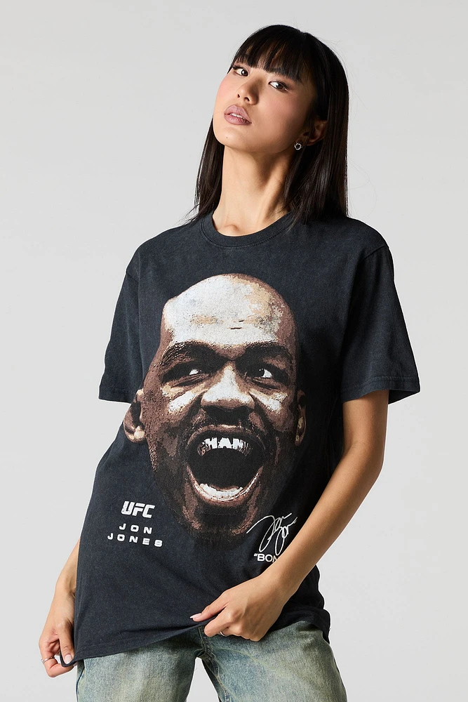 T-shirt unisexe délavé à imprimé Jon Jones UFC