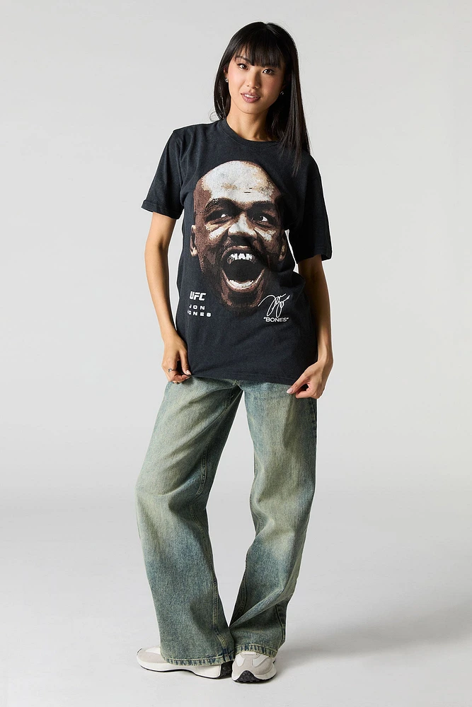 T-shirt dÃ©lavÃ© Ã  imprimÃ© Jon Jones UFC