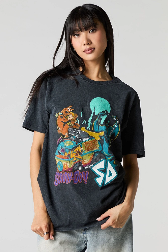 T-shirt unisexe délavé à imprimé Scooby-Doo