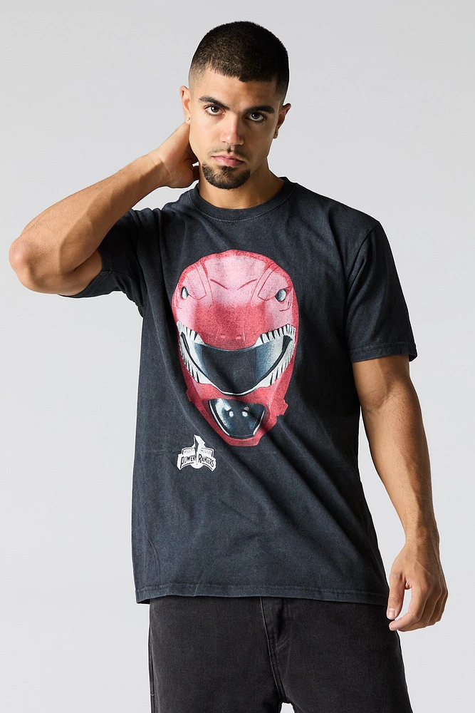 T-shirt unisexe délavé à imprimé Power Rangers