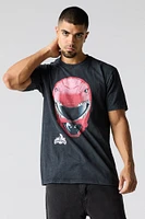 T-shirt unisexe délavé à imprimé Power Rangers