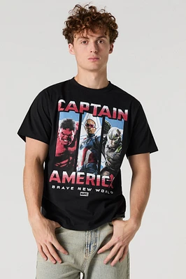 T-shirt à imprimé Captain America Brave New World