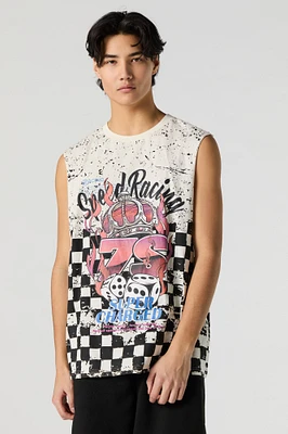 Speed Racing Print Muscle Tank