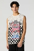 Speed Racing Print Muscle Tank