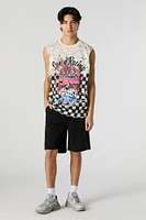 Speed Racing Print Muscle Tank