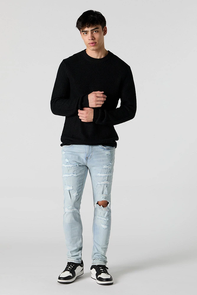 Light Wash Distressed Skinny Jean