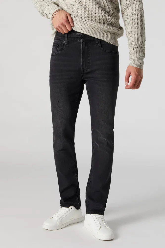 Mens Black Wash Slim Leg Jean