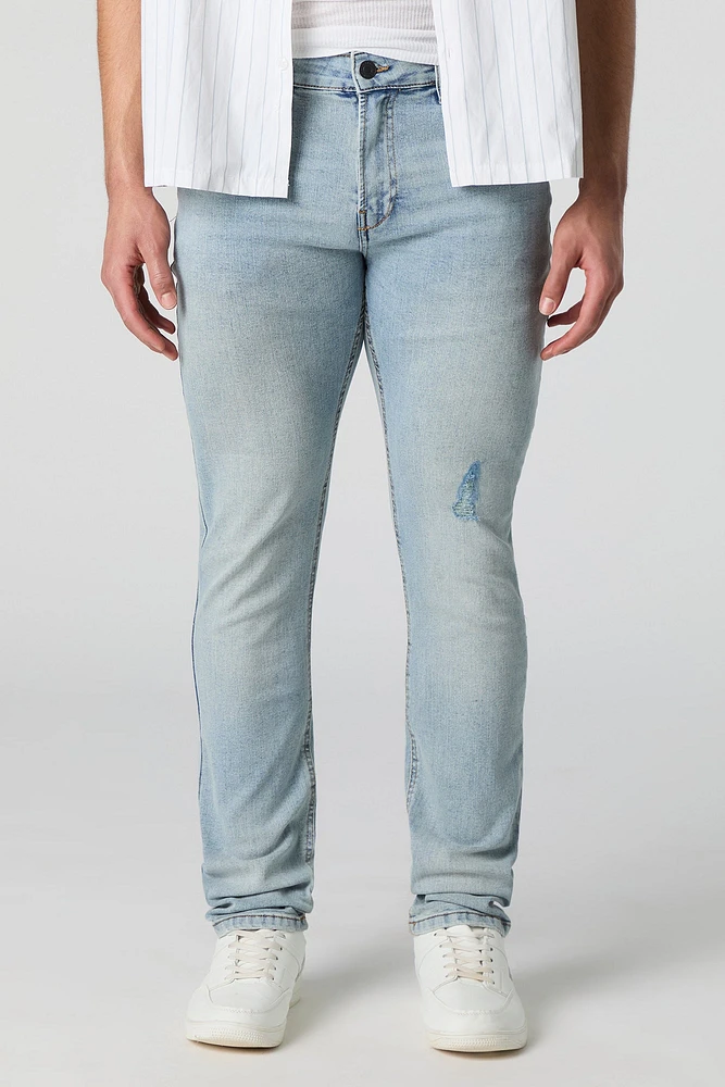 Light Wash Lightly Distressed Skinny Jean