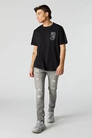 Grey Wash Distressed Skinny Jean