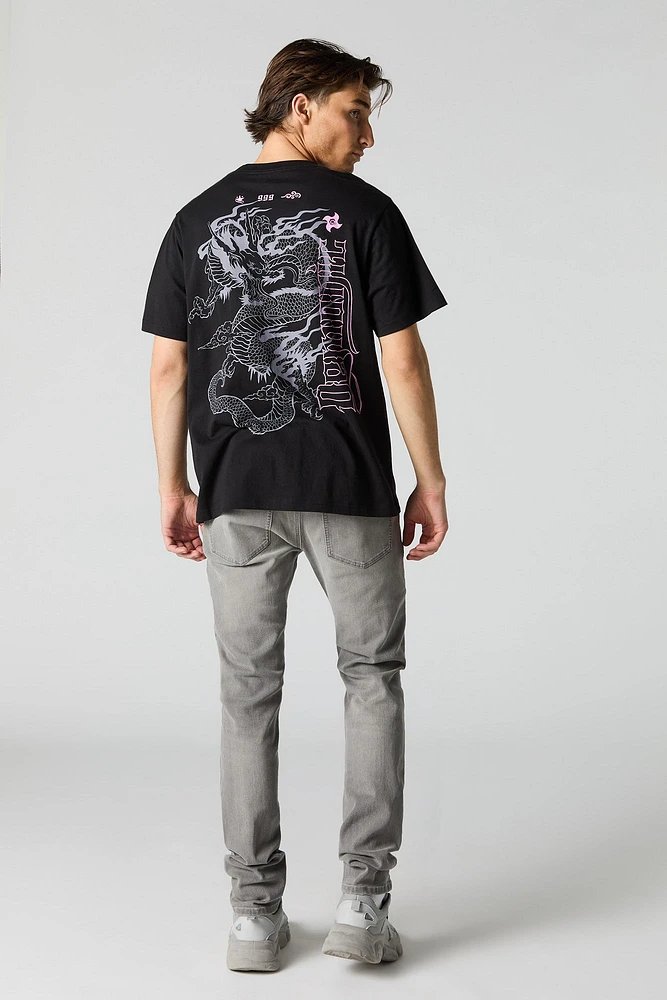 Grey Wash Distressed Skinny Jean