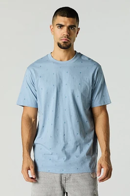 Ditsy Print Crewneck T-Shirt