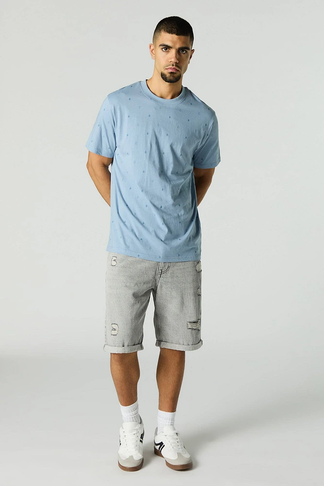 Ditsy Print Crewneck T-Shirt