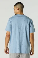 Ditsy Print Crewneck T-Shirt