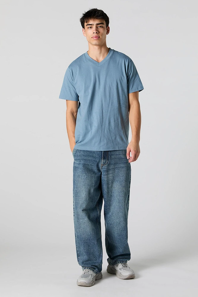 Solid V-Neck T-Shirt