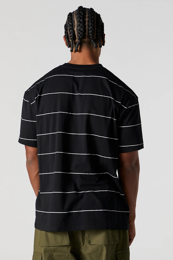 City Embroidered Striped T-Shirt