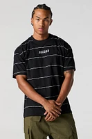 City Embroidered Striped T-Shirt