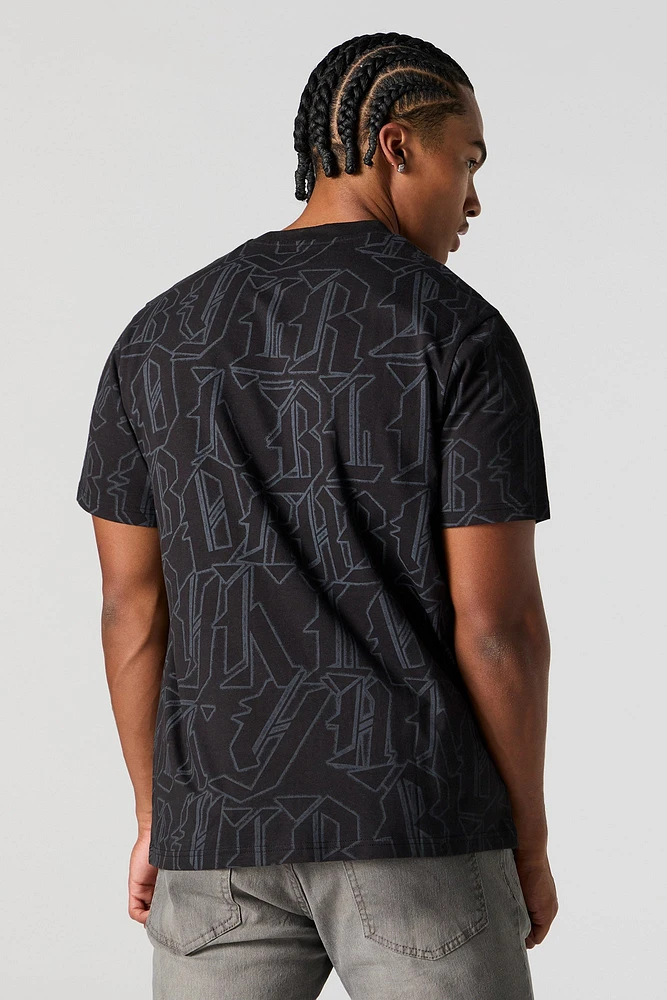 T-shirt ras du cou à imprimé Block Letter