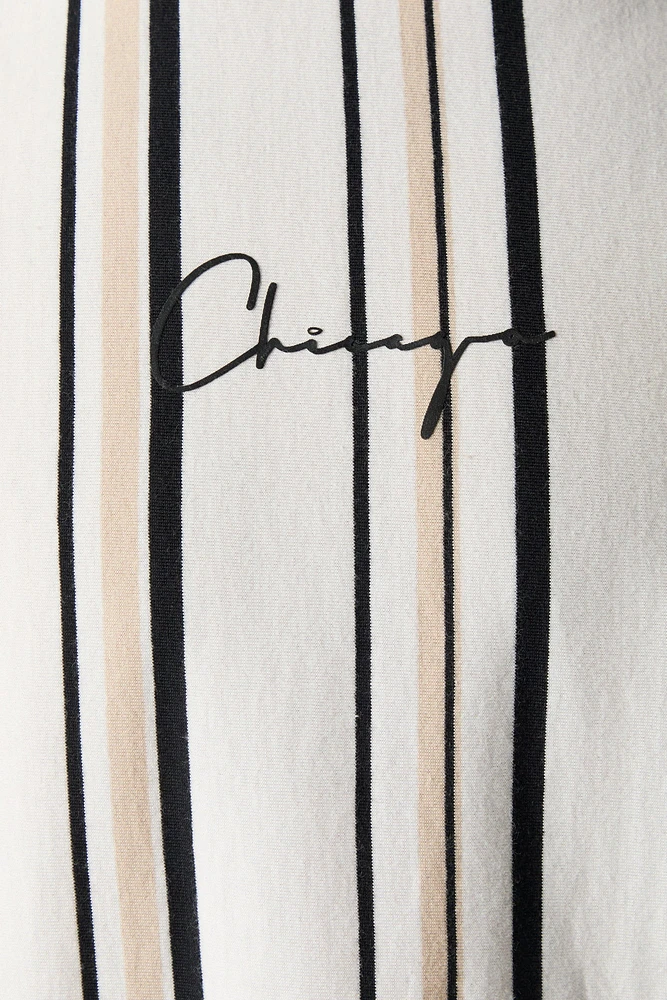 Chicago Embroidered Striped T-Shirt