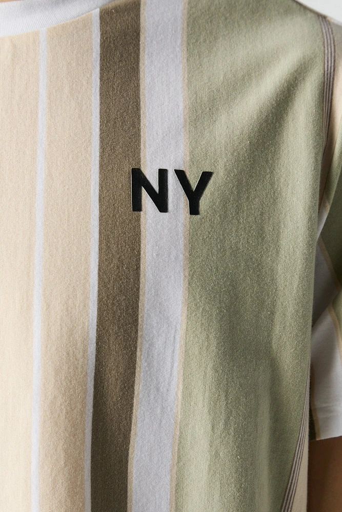 NY Embroidered Striped T-Shirt