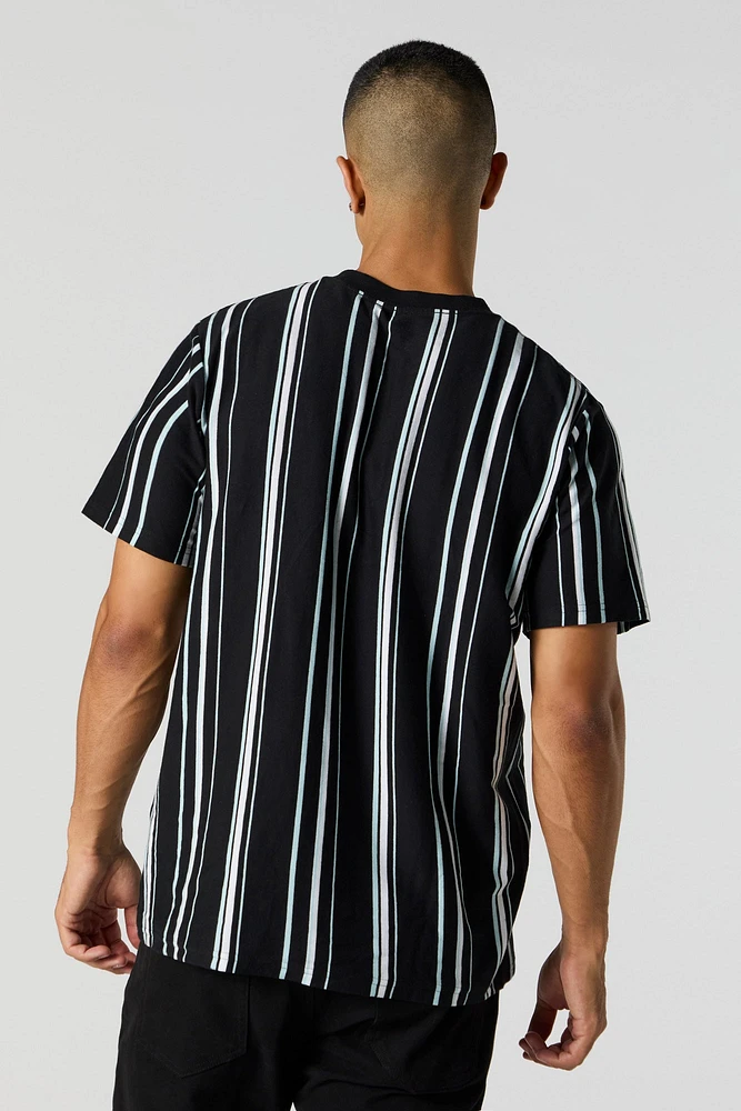 Embroidered Striped T-Shirt