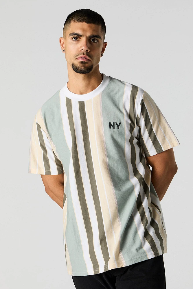 T-shirt rayÃ© avec motif brodÃ©