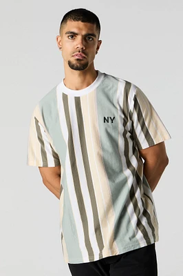 Embroidered Striped T-Shirt