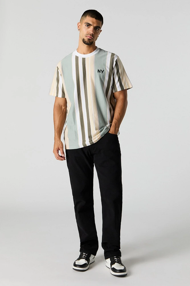 Embroidered Striped T-Shirt