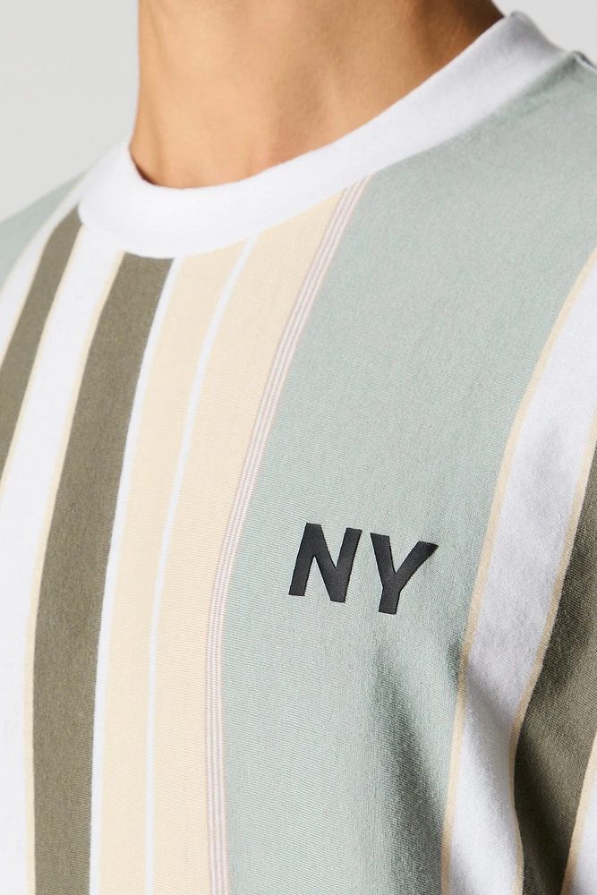 Embroidered Striped T-Shirt