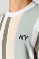 Embroidered Striped T-Shirt