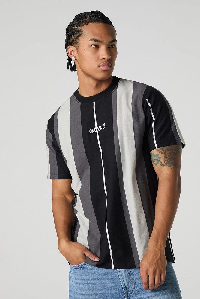Embroidered Striped T-Shirt