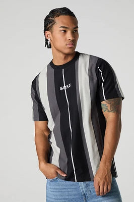 Embroidered Striped T-Shirt
