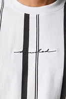T-shirt rayé avec motif brodé