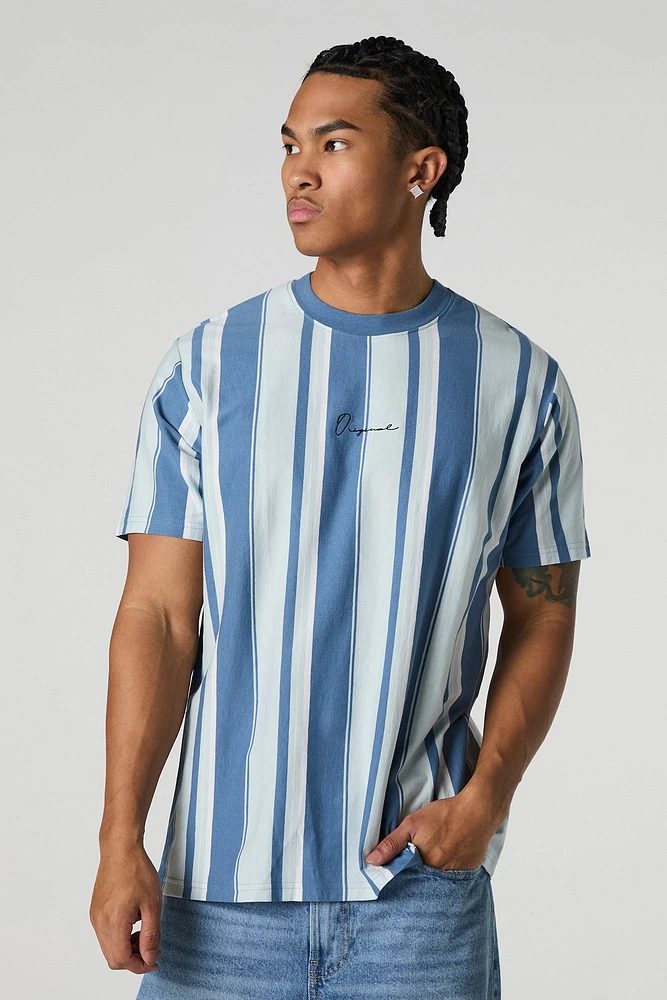 Embroidered Striped T-Shirt