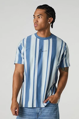 Embroidered Striped T-Shirt